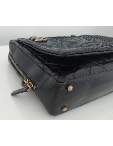 SAC CHANEL CAMERA NOIR CUIR ET PYTHON