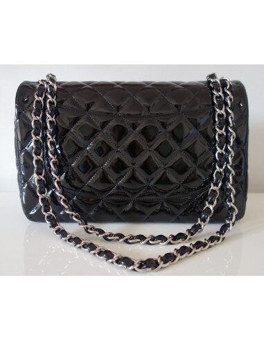 SAC CHANEL CLASSIQUE GM NOIR VERNI