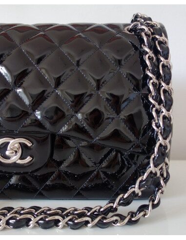 SAC CHANEL CLASSIQUE GM NOIR VERNI
