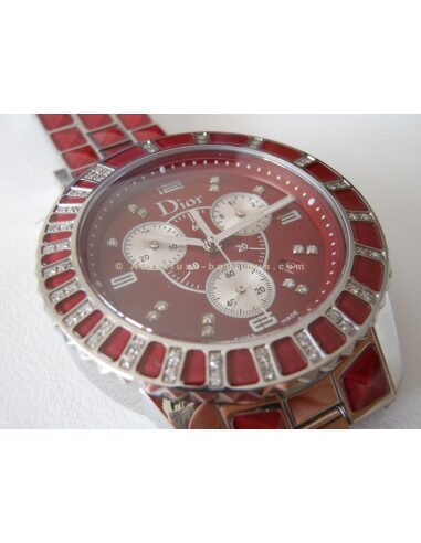 MONTRE DIOR CHRISTAL ROUGE - 62 DIAMANTS