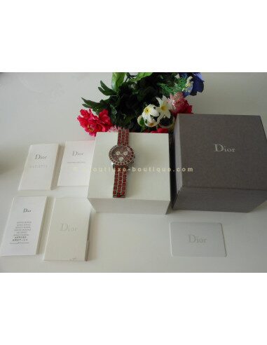 MONTRE DIOR CHRISTAL ROUGE - 62 DIAMANTS