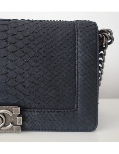 SAC CHANEL BOY PYTHON NOIR