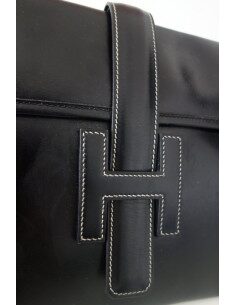 POCHETTE JIGE HERMES CUIR NOIR 2