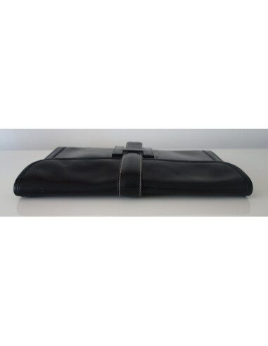 POCHETTE JIGE HERMES CUIR NOIR