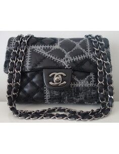 SAC CHANEL CLASSIQUE NOIR ET TWEED PM