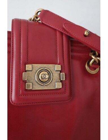 SAC CHANEL SHOPPING BOY ROUGE