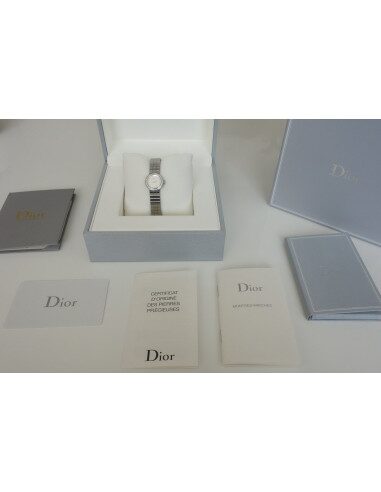 MONTRE MINI D DE DIOR ACIER ET DIAMANTS