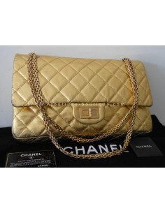 SAC CHANEL 2.55 GRAND MODELE DORÉ