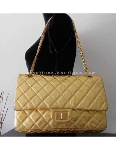 SAC CHANEL 2.55 GRAND MODELE DORÉ