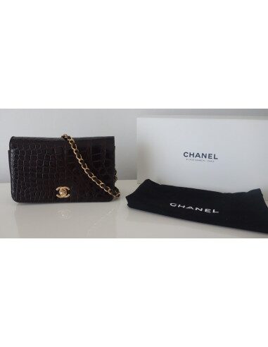 SAC CHANEL CROCODILE MARRON