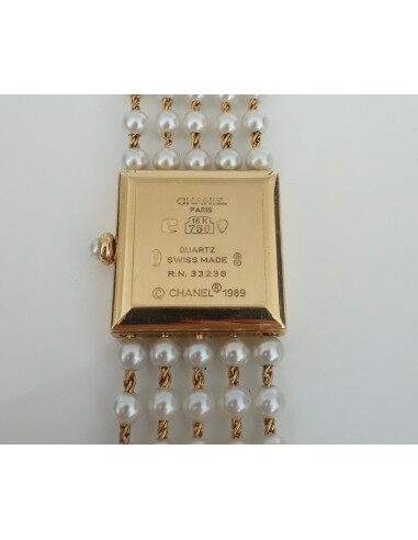 MONTRE CHANEL MADEMOISELLE OR ET PERLES