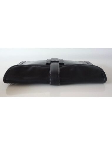 POCHETTE HERMES JIGE CUIR NOIR