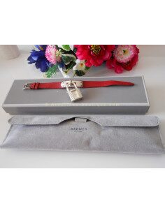 MONTRE HERMES KELLY ROUGE ARGENT 2