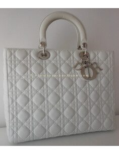 SAC LADY DIOR BLANC GRAND MODELE