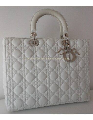 SAC LADY DIOR BLANC GRAND MODELE