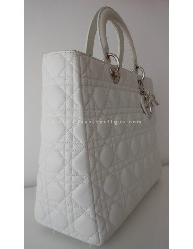 SAC LADY DIOR BLANC GRAND MODELE