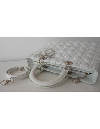 SAC LADY DIOR BLANC GRAND MODELE