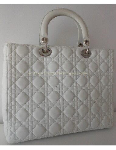 SAC LADY DIOR BLANC GRAND MODELE