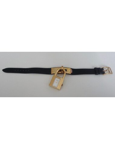 MONTRE HERMES KELLY PLAQUE OR