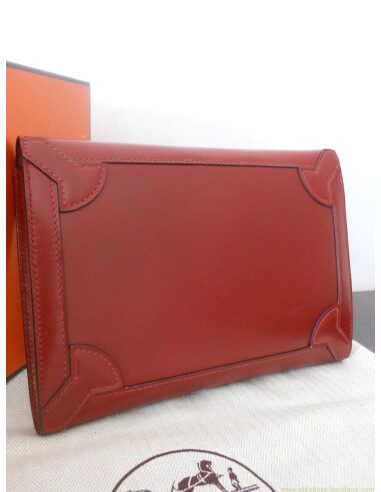 POCHETTE HERMES FLECHE D'OR ROUGE