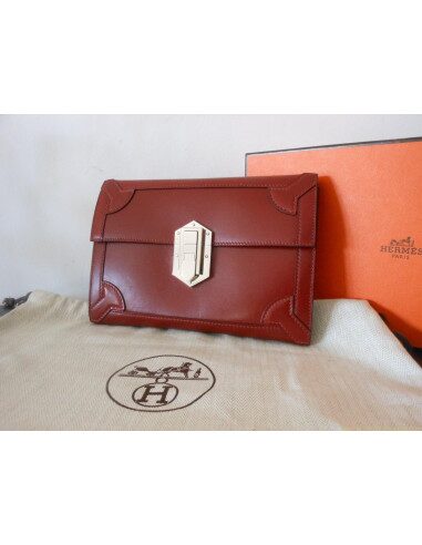 POCHETTE HERMES FLECHE D'OR ROUGE