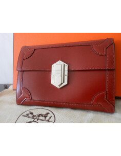 POCHETTE HERMES FLECHE D'OR ROUGE