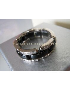 BAGUE CHANEL ULTRA CERAMIQUE NOIR - DIAMANTS