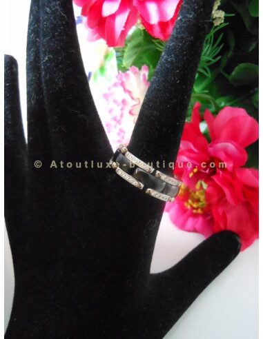 BAGUE CHANEL ULTRA CERAMIQUE NOIR - DIAMANTS