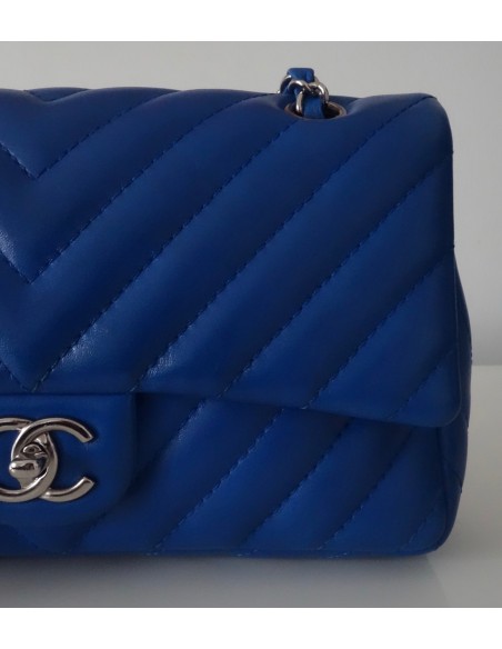 SAC CHANEL CHEVRON BLEU ELECTRIQUE