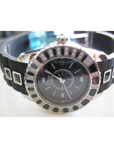 MONTRE DIOR CHRISTAL NOIRE 44 DIAMANTS
