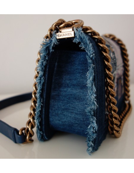 SAC CHANEL BOY JEAN BLEU