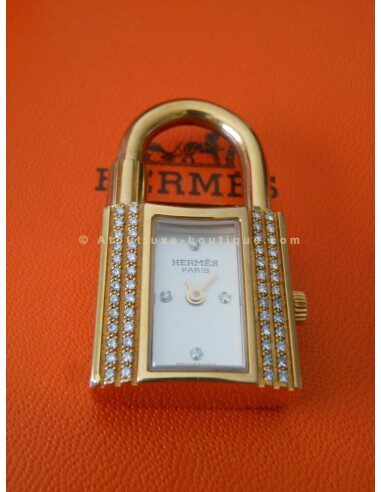 MONTRE HERMES KELLY - OR JAUNE MASSIF et DIAMANTS