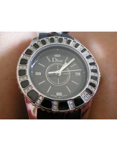 MONTRE DIOR CHRISTAL NOIRE 44 DIAMANTS
