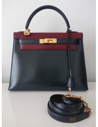SAC HERMES KELLY BOX 28 TRICOLORE