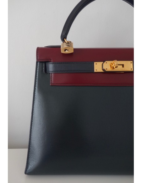 SAC HERMES KELLY BOX 28 TRICOLORE