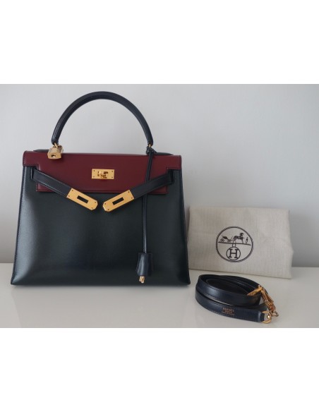 SAC HERMES KELLY BOX 28 TRICOLORE