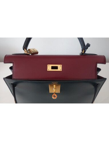SAC HERMES KELLY BOX 28 TRICOLORE