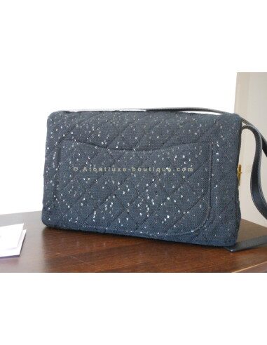 SAC CHANEL 2.55 TWEED ET SEQUINS XXL