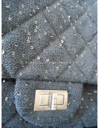 SAC CHANEL 2.55 TWEED ET SEQUINS XXL