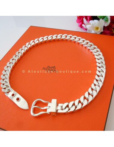 COLLIER HERMES SELLIER EN ARGENT