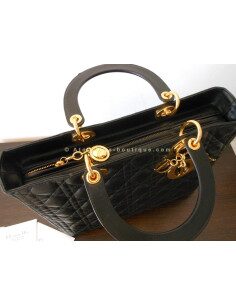 SAC LADY DIOR NOIR --- GRAND MODELE 2