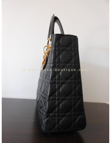 SAC LADY DIOR NOIR --- GRAND MODELE