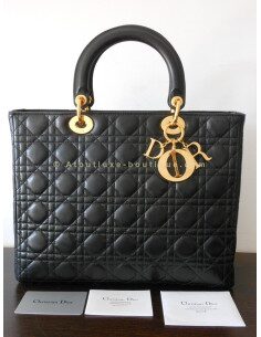 SAC LADY DIOR NOIR --- GRAND MODELE
