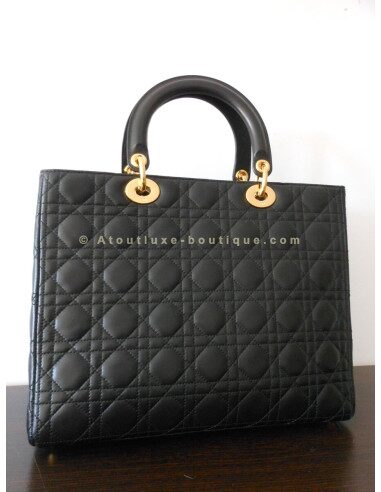 SAC LADY DIOR NOIR --- GRAND MODELE