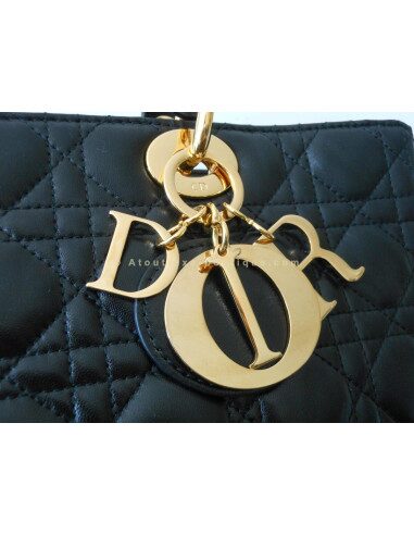 SAC LADY DIOR NOIR --- GRAND MODELE