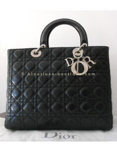 SAC LADY DIOR GRAND MODELE - NOIR