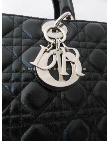 SAC LADY DIOR GRAND MODELE - NOIR
