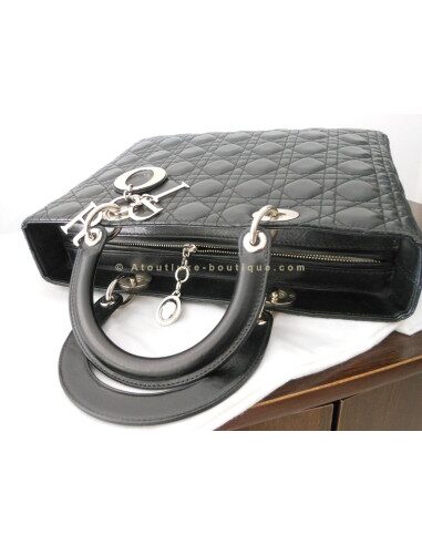 SAC LADY DIOR GRAND MODELE - NOIR