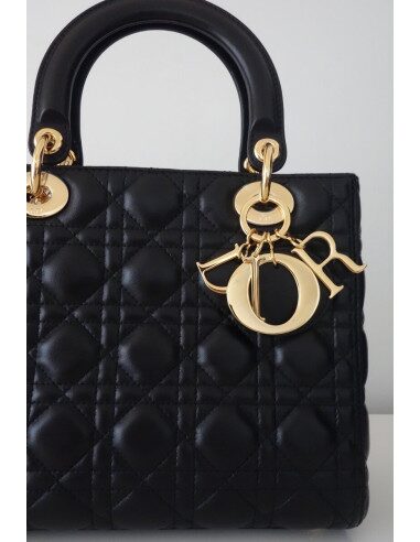 SAC LADY DIOR NOIR MEDIUM