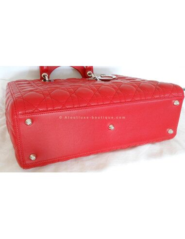 SAC LADY DIOR ROUGE GRAND MODELE
